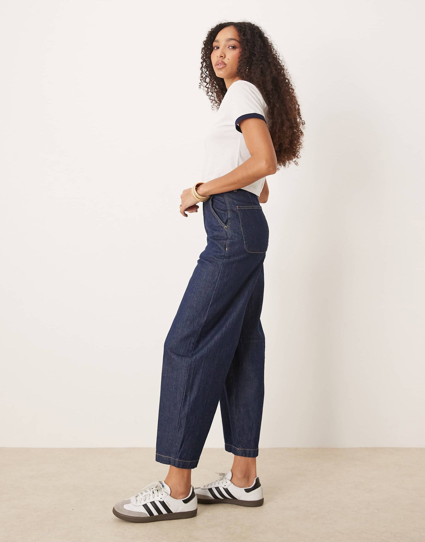 Denim Arch Leg Trousers