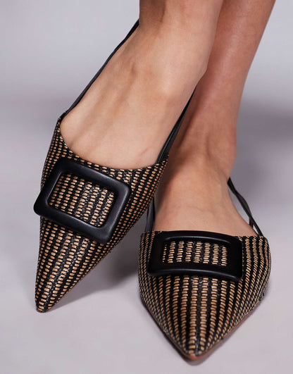 Raffia Pointed Ballet Flat