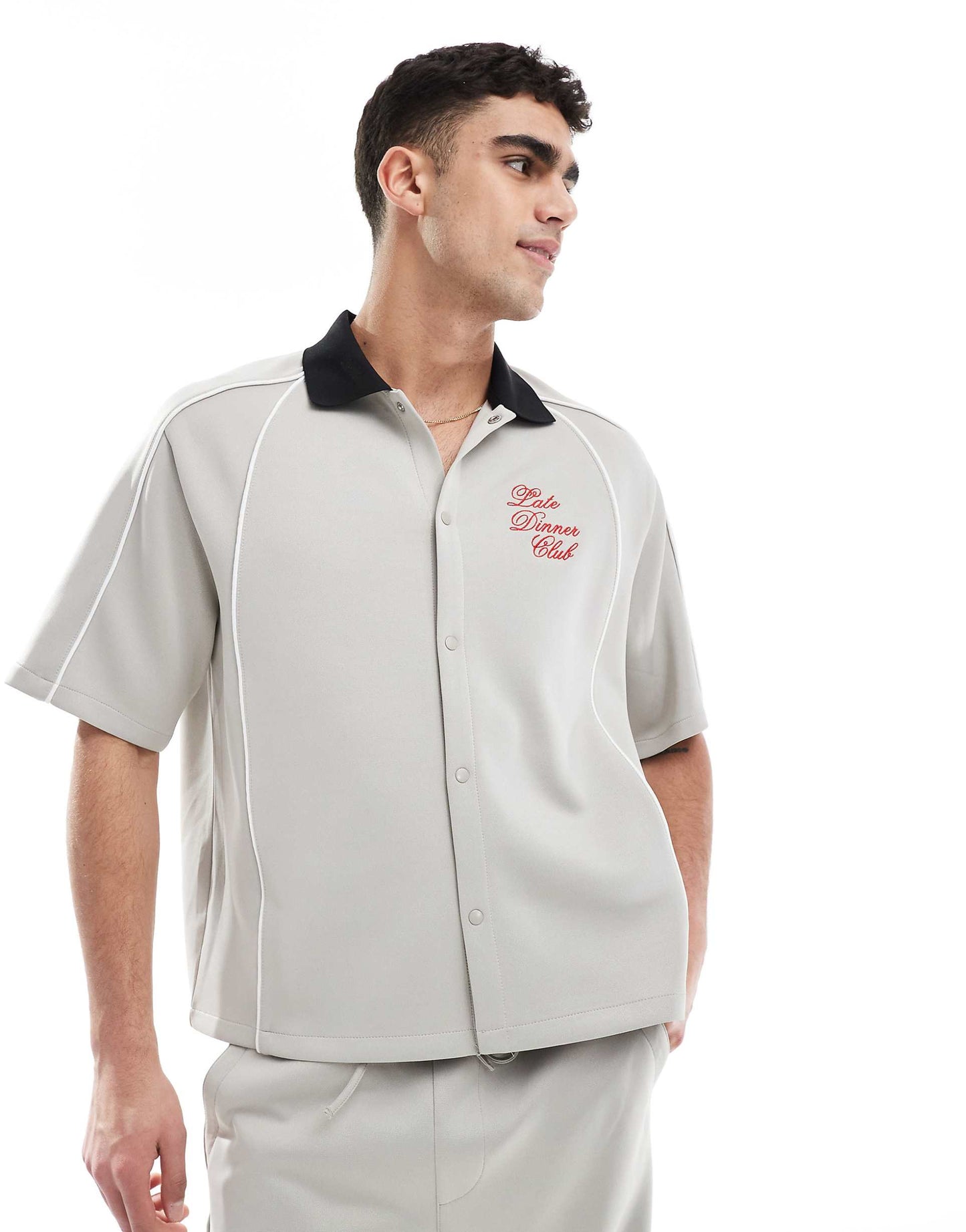 Contrast Collar Co-Ord Shirt