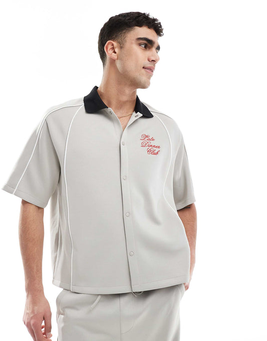 Contrast Collar Co-Ord Shirt