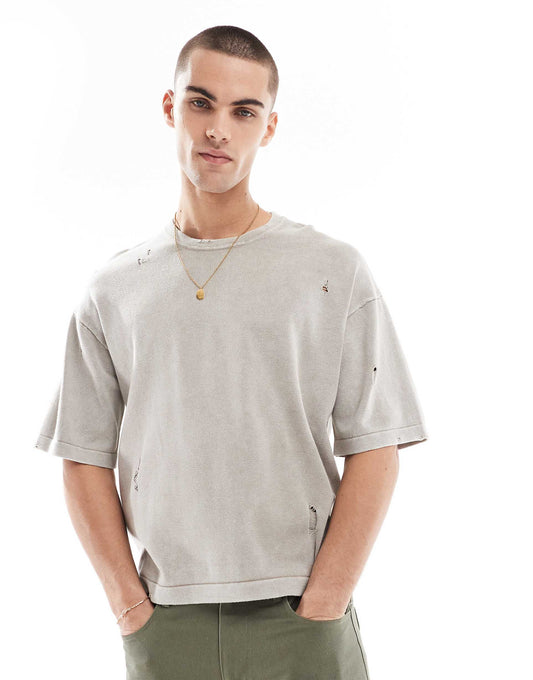 Knitted Washed T-Shirt