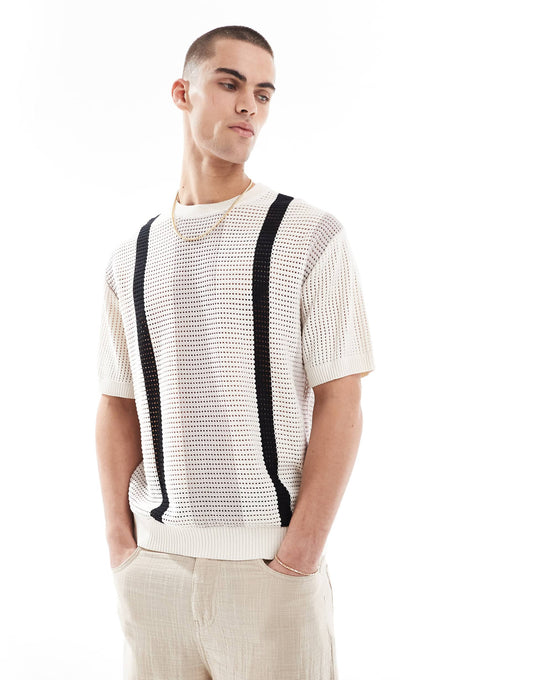 Knitted Stripe T-Shirt