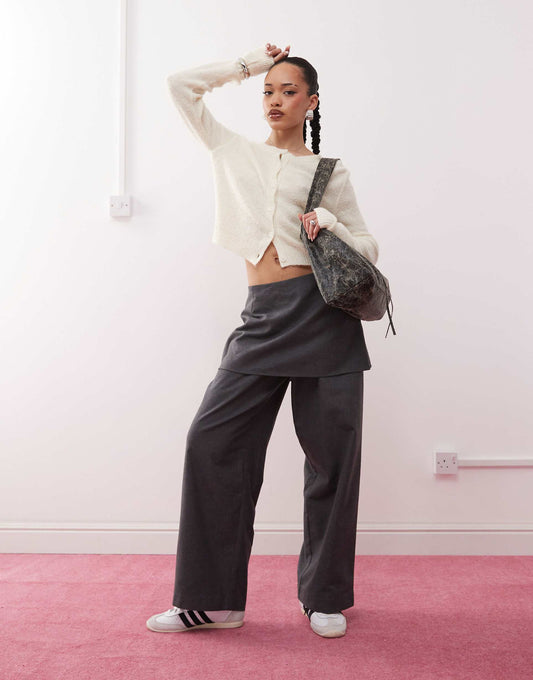 Mini Skirt Over Trousers