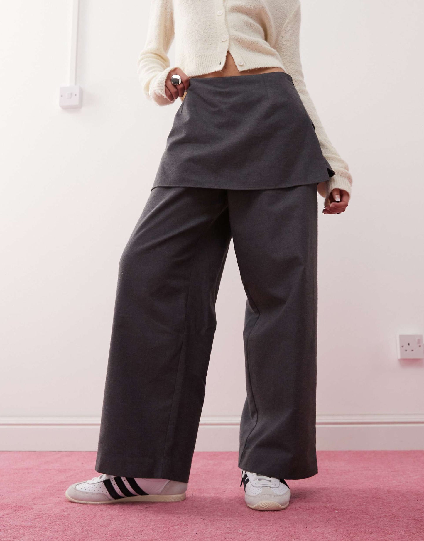 Mini Skirt Over Trousers