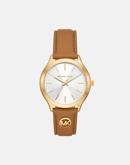 Slim Runway Three-Hand Luggage Leather Watch