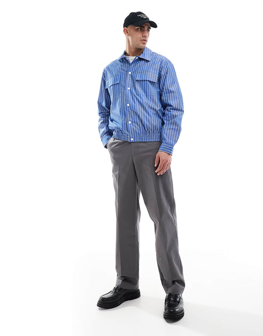 Striped Worker Shacket