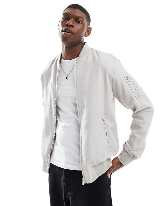 Linen Bomber Jacket