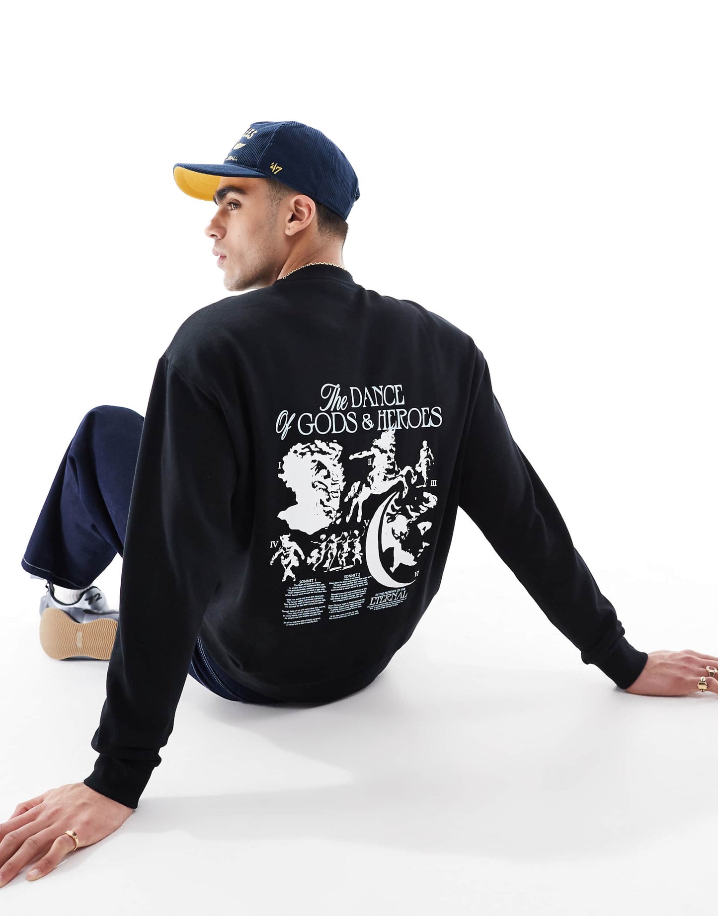 Oversized Sweatshirt With Abstract Back Print