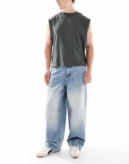 Super Baggy Jean With Back Emboridery