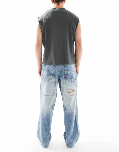 Super Baggy Jean With Back Emboridery