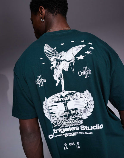 Boxy Oversized T-Shirt With Los Angeles Graphic