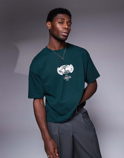 Boxy Oversized T-Shirt With Los Angeles Graphic