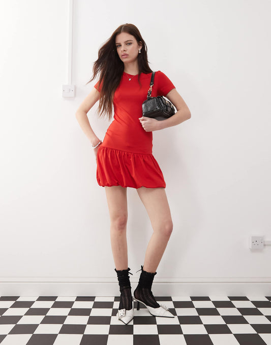 Bubble Hem T-Shirt Mini Dress
