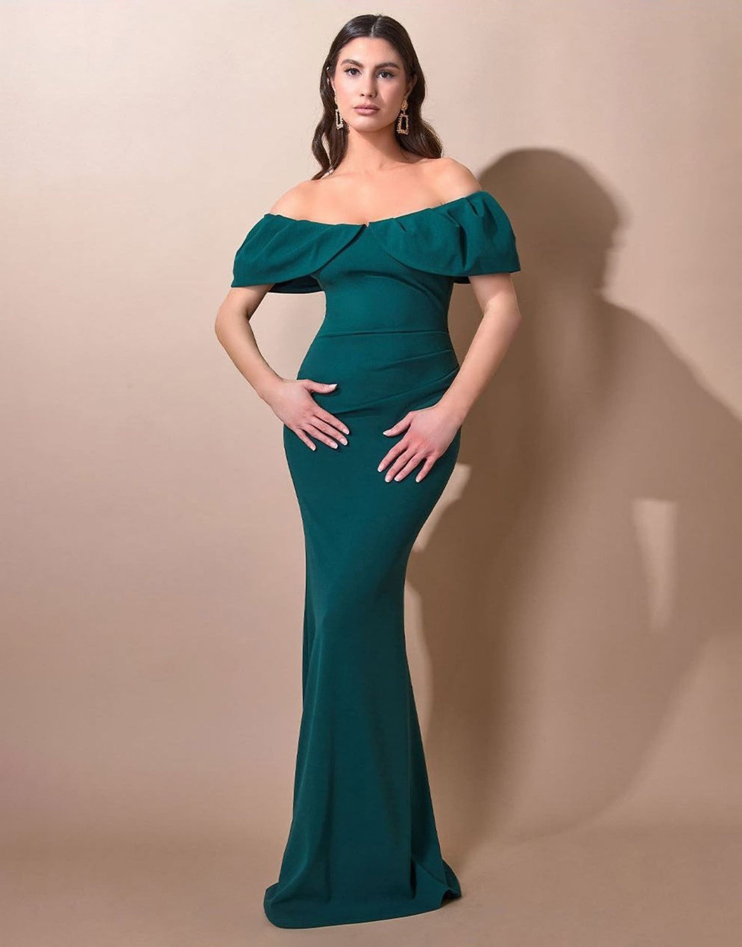 Goddiva Scuba Crepe Pleated Maxi
