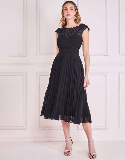 Crochet & Pleated Top Midi