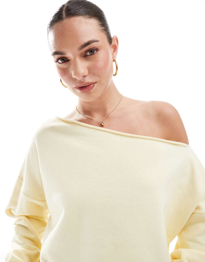 Classic Fleece Off The Shoulder Sweatshirt