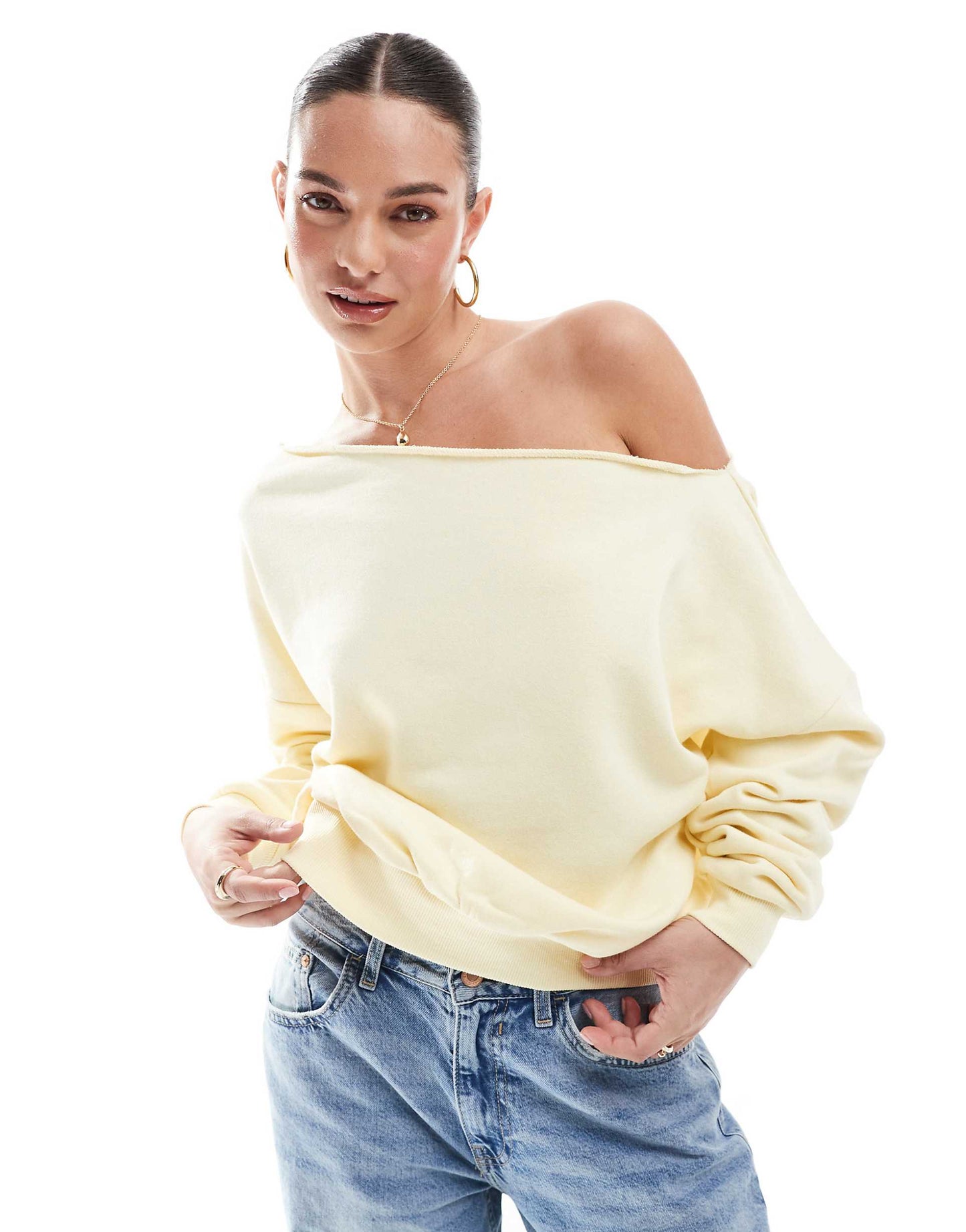 Classic Fleece Off The Shoulder Sweatshirt