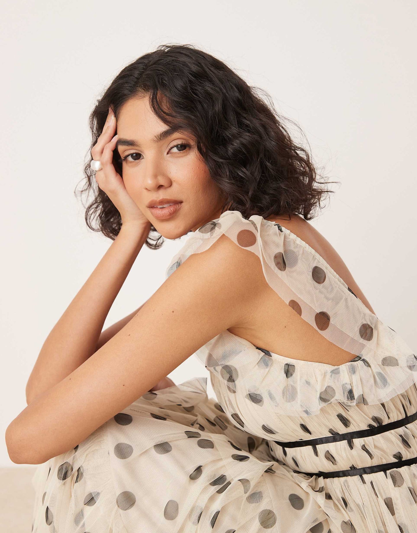 Polka Dot Tiered Midaxi Dress