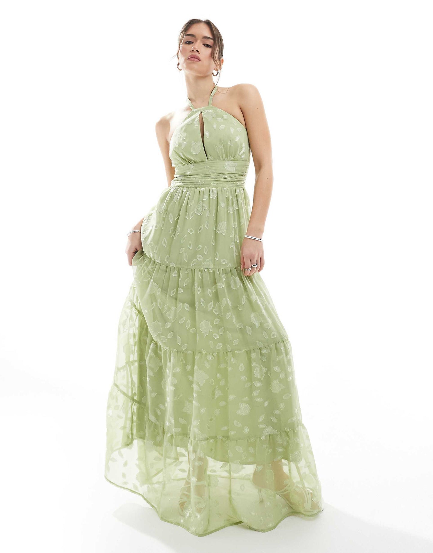 Floral Self-Tie Halter Neck Maxi Dress