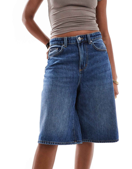 Lyocell Wide Denim Jort