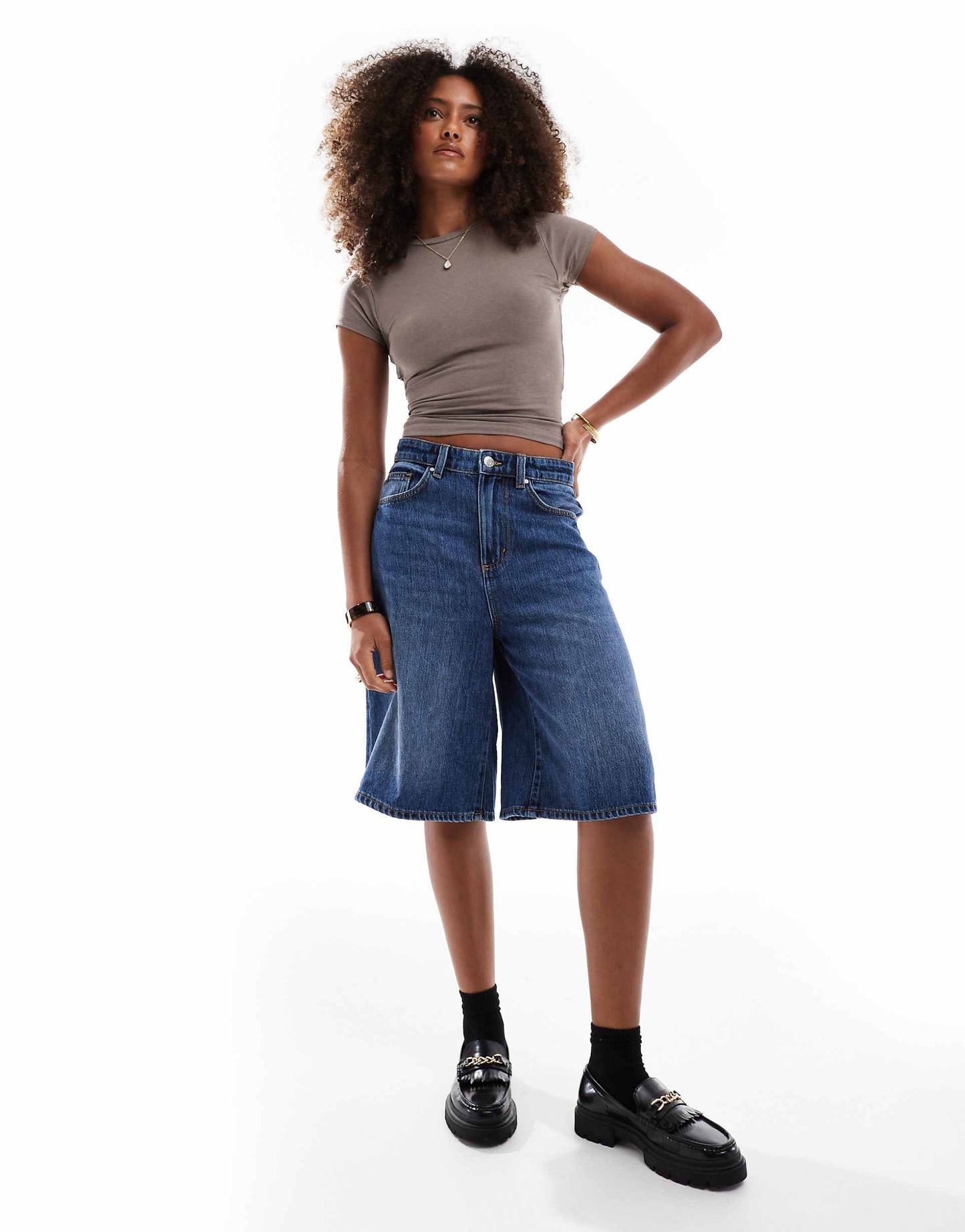 Lyocell Wide Denim Jort