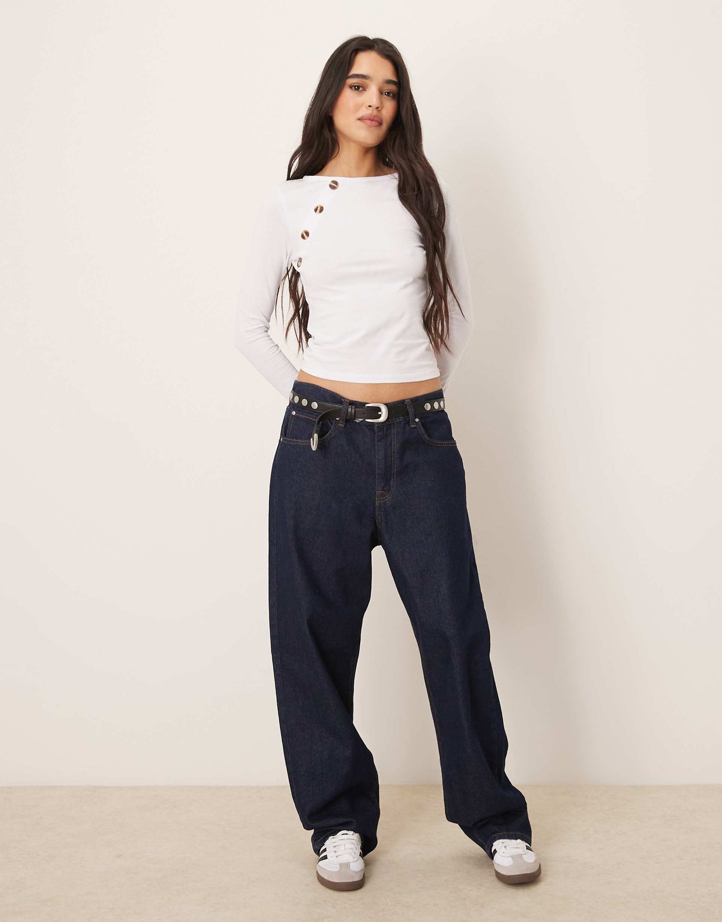 Long Sleeve Top With Button Detail