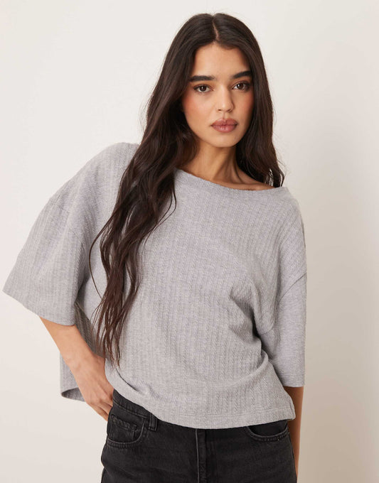Off Shoulder Short Sleeve T-Shirt