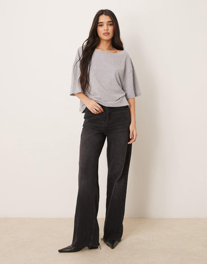 Off Shoulder Short Sleeve T-Shirt
