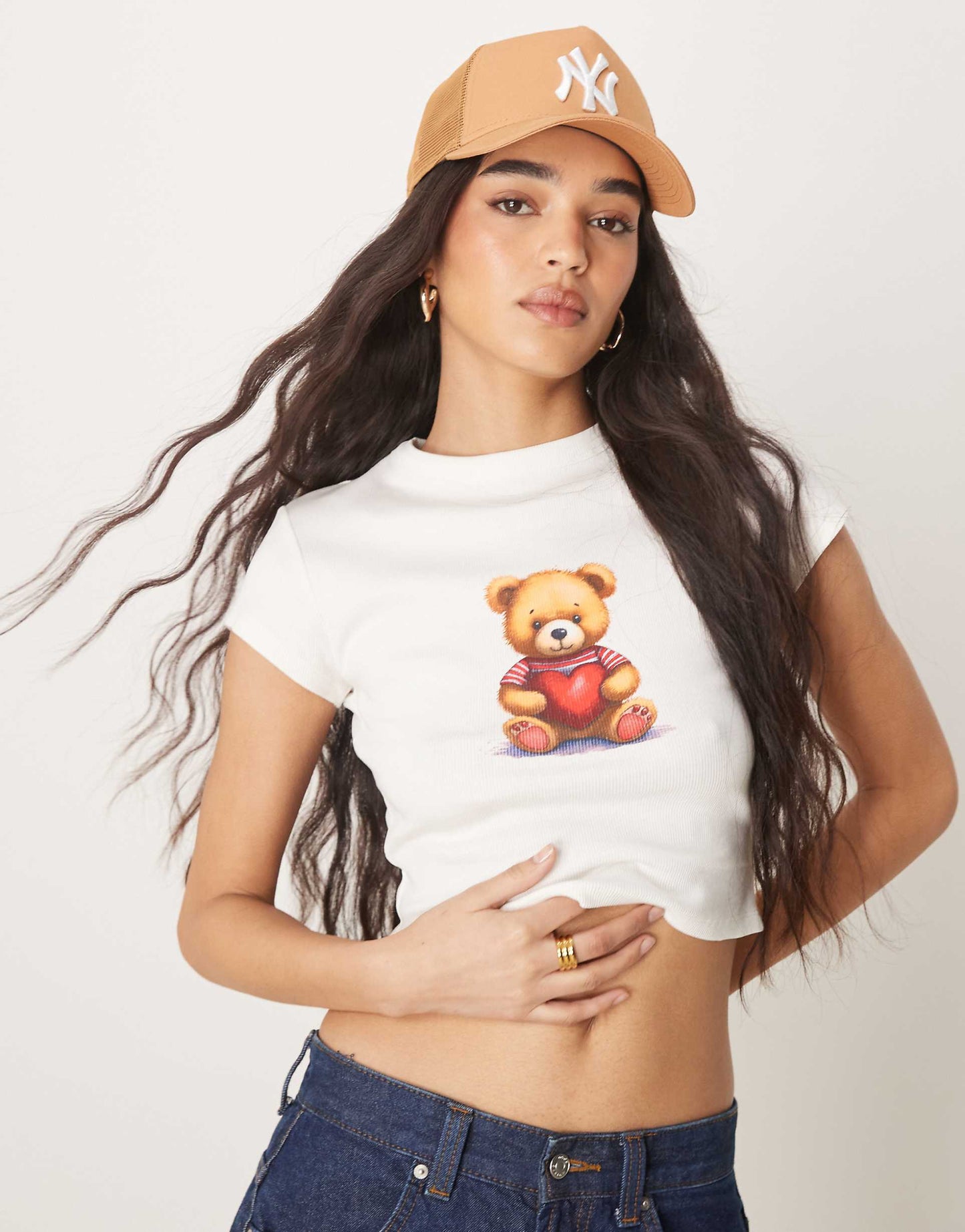 Baby Tee With Valentines Bear Graphic