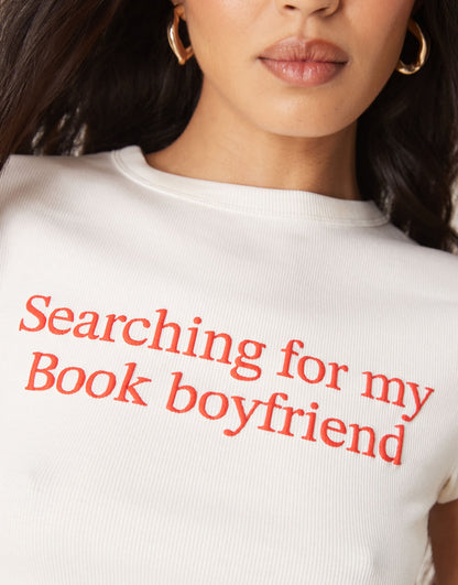 Baby Tee With Book Slogan Graphic