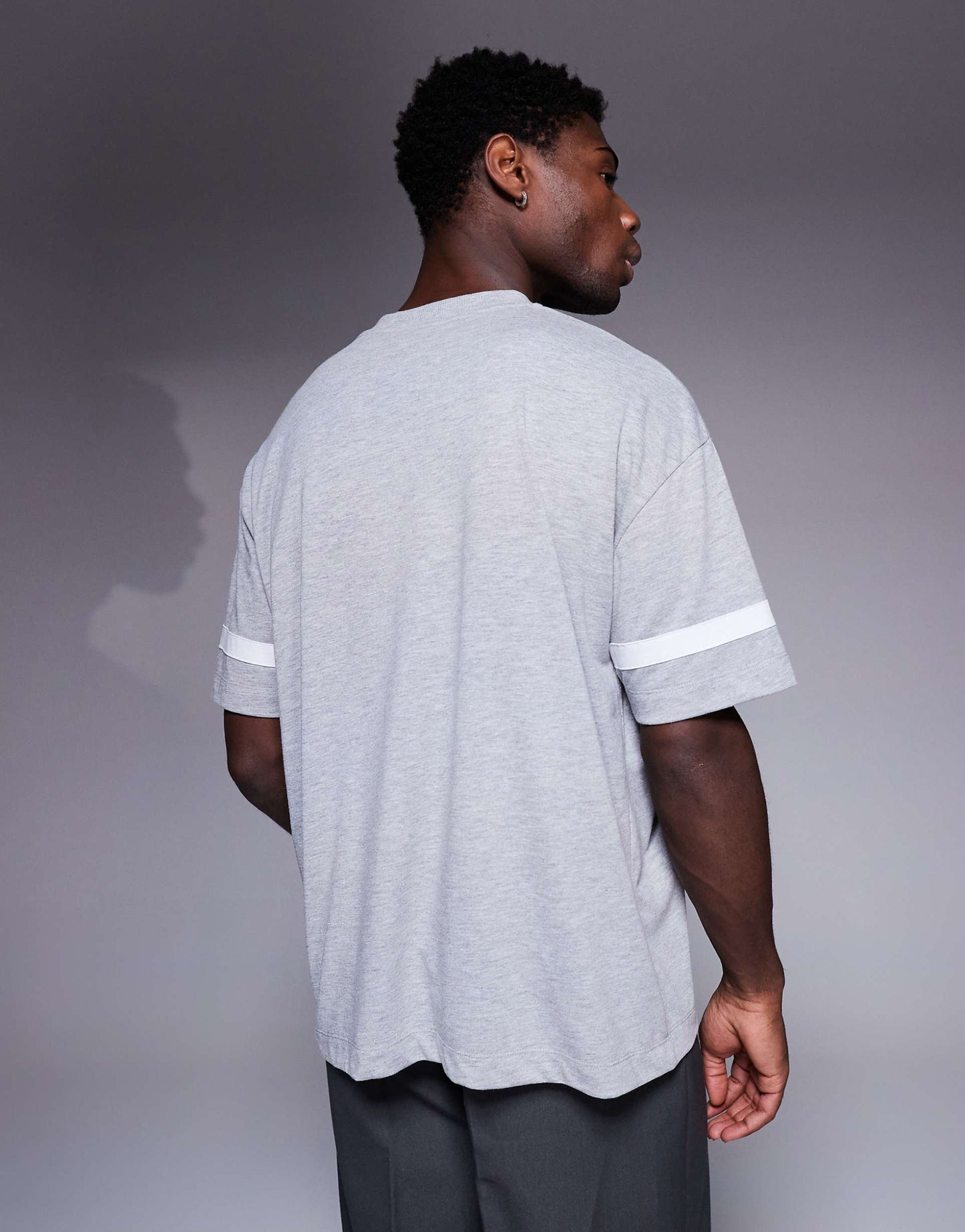 Oversized V Neck T-Shirt With Contrast Panel
