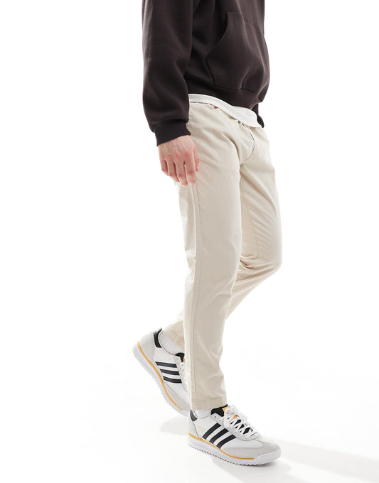 Twill Trousers With Elasticated Waist