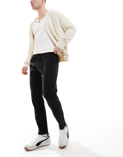 Twill Trousers With Elasticated Waist