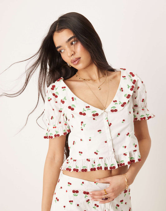 Beaded Cherries Top