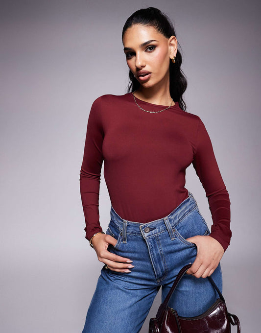 Polyamide Slinky Long Sleeve Bodysuit