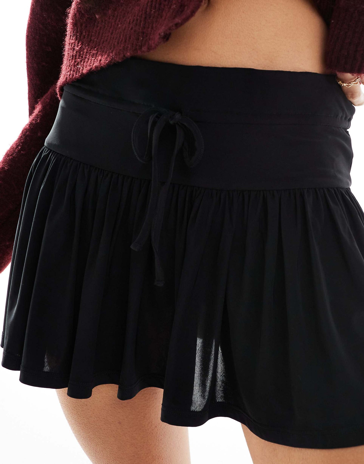 Deep Waistband Low Rise Micro Mini Skort