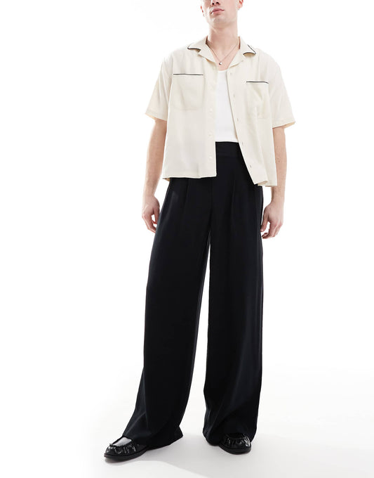 Loose Fit Smart Trousers With Wide Waistband