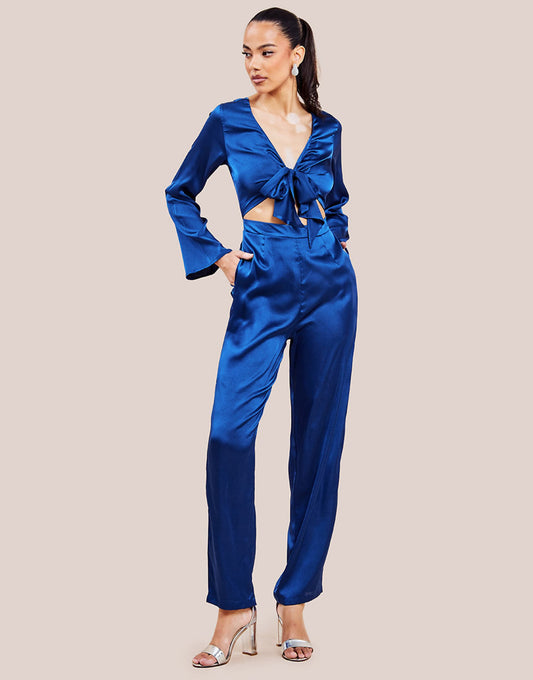Cut Out Satin Jumpsuit