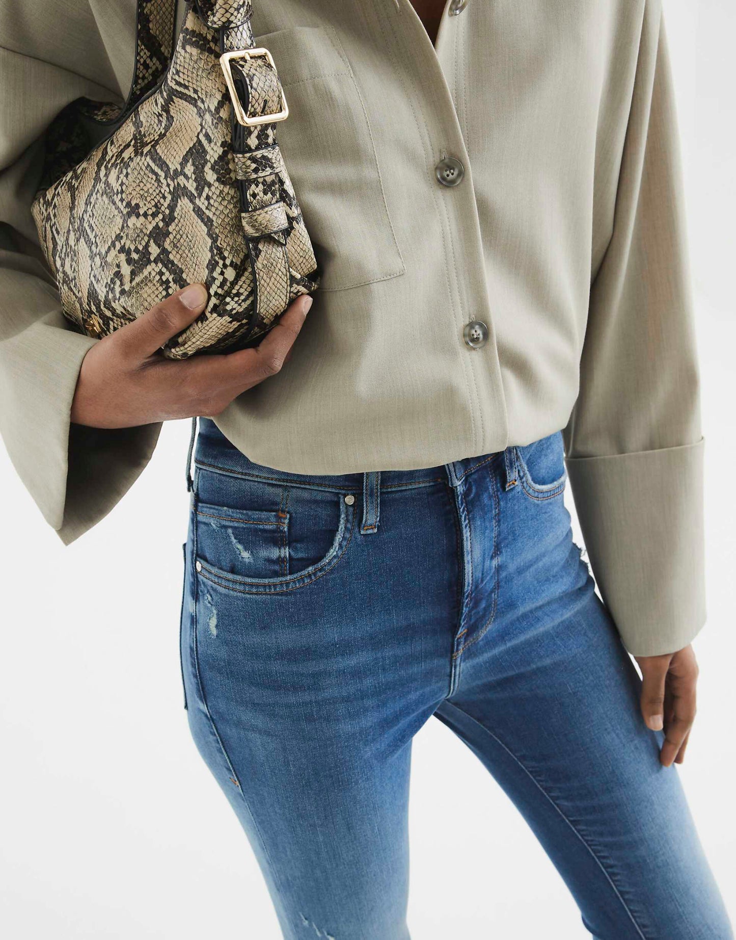 High Waisted Tummy Hold Flared Jeans