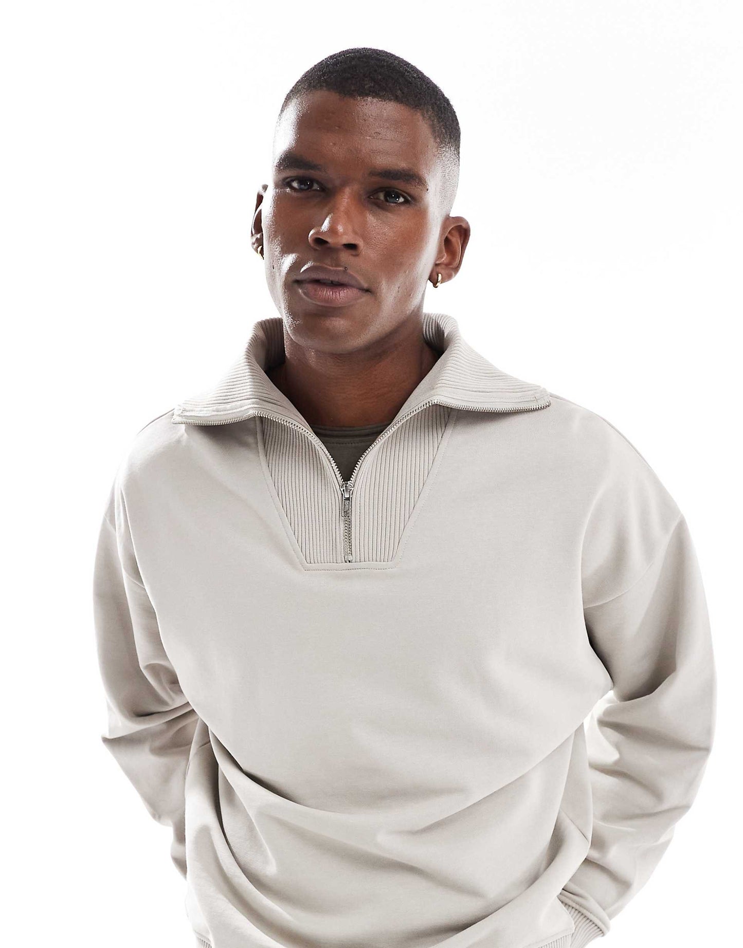 1/4 Zip Rib Neck Jumper