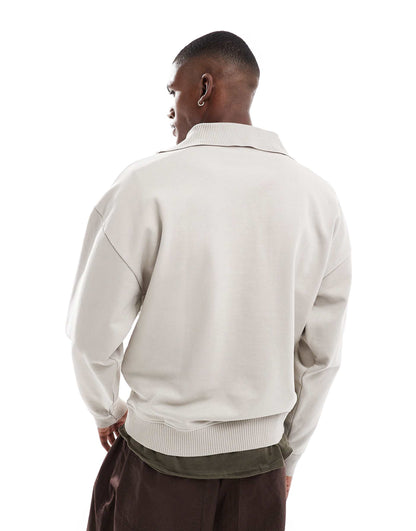 1/4 Zip Rib Neck Jumper