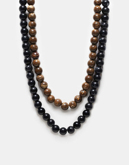 Unisex Beady Necklace 2 Pack