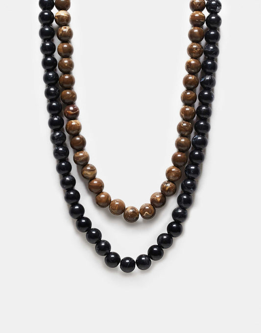 Unisex Beady Necklace 2 Pack