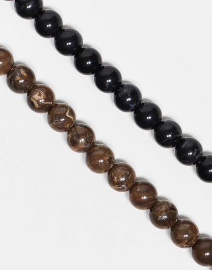 Unisex Beady Necklace 2 Pack