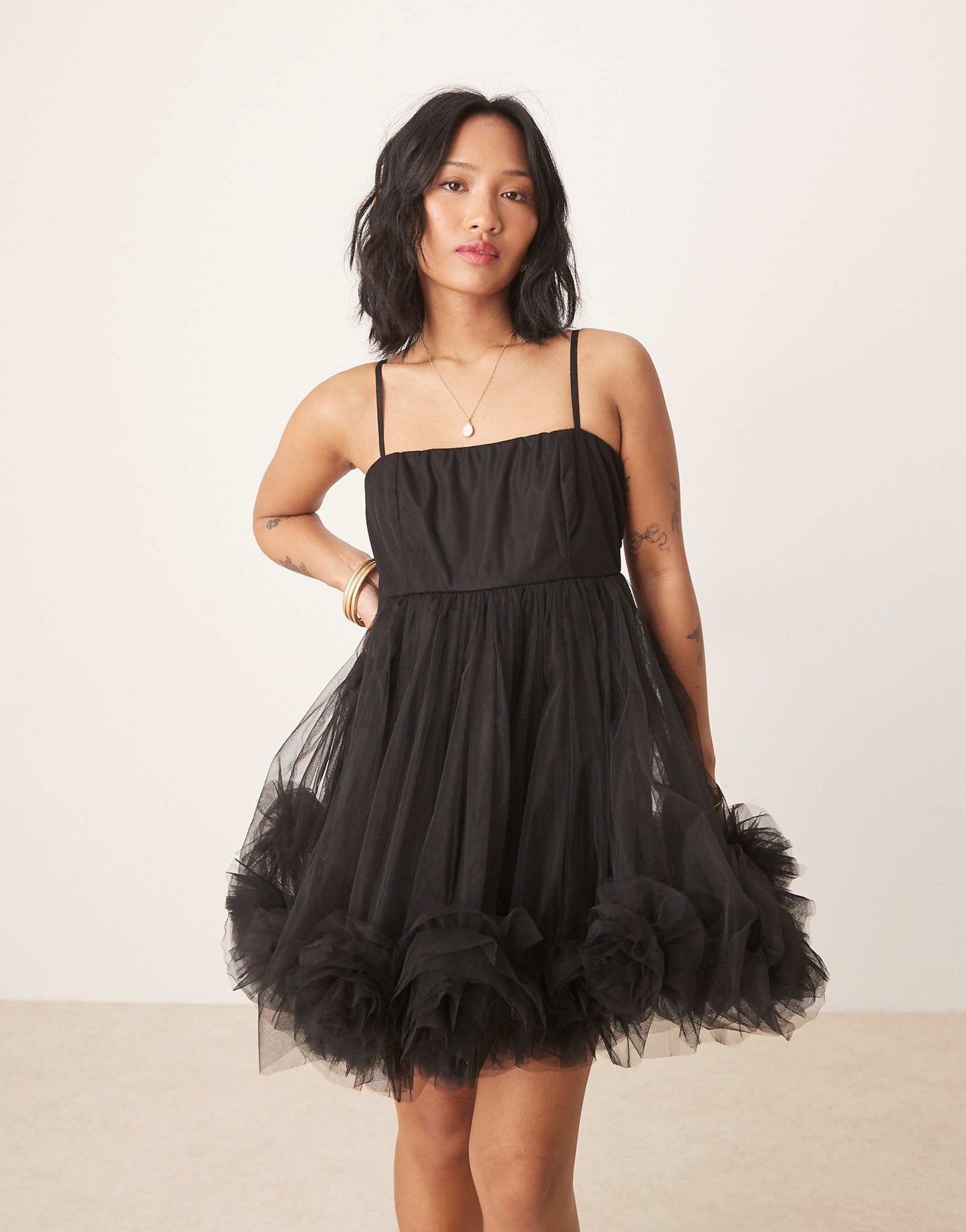 Petite Bubble Hem Babydoll Micro Mini Dress