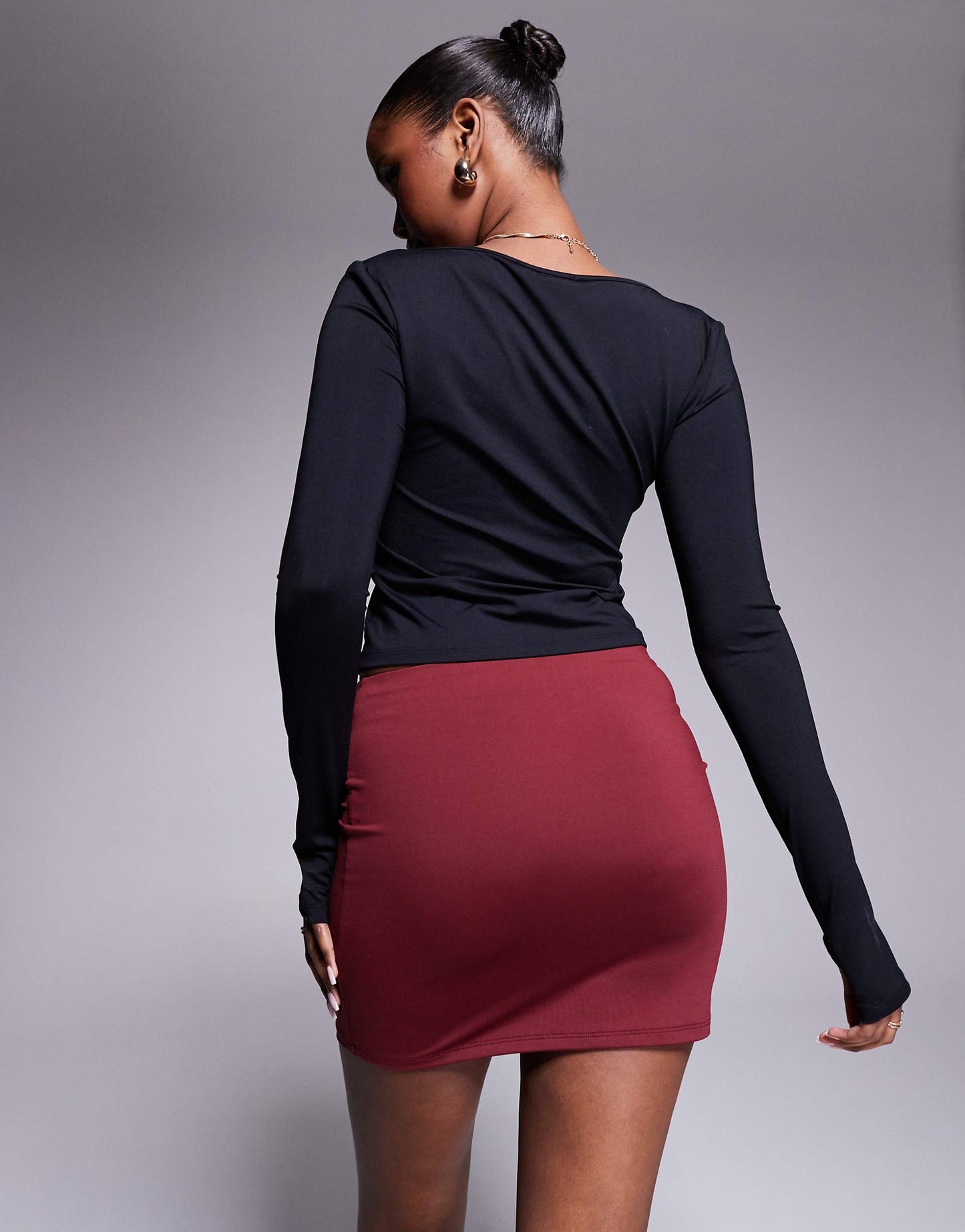 Ruched Waist Mini Skirt
