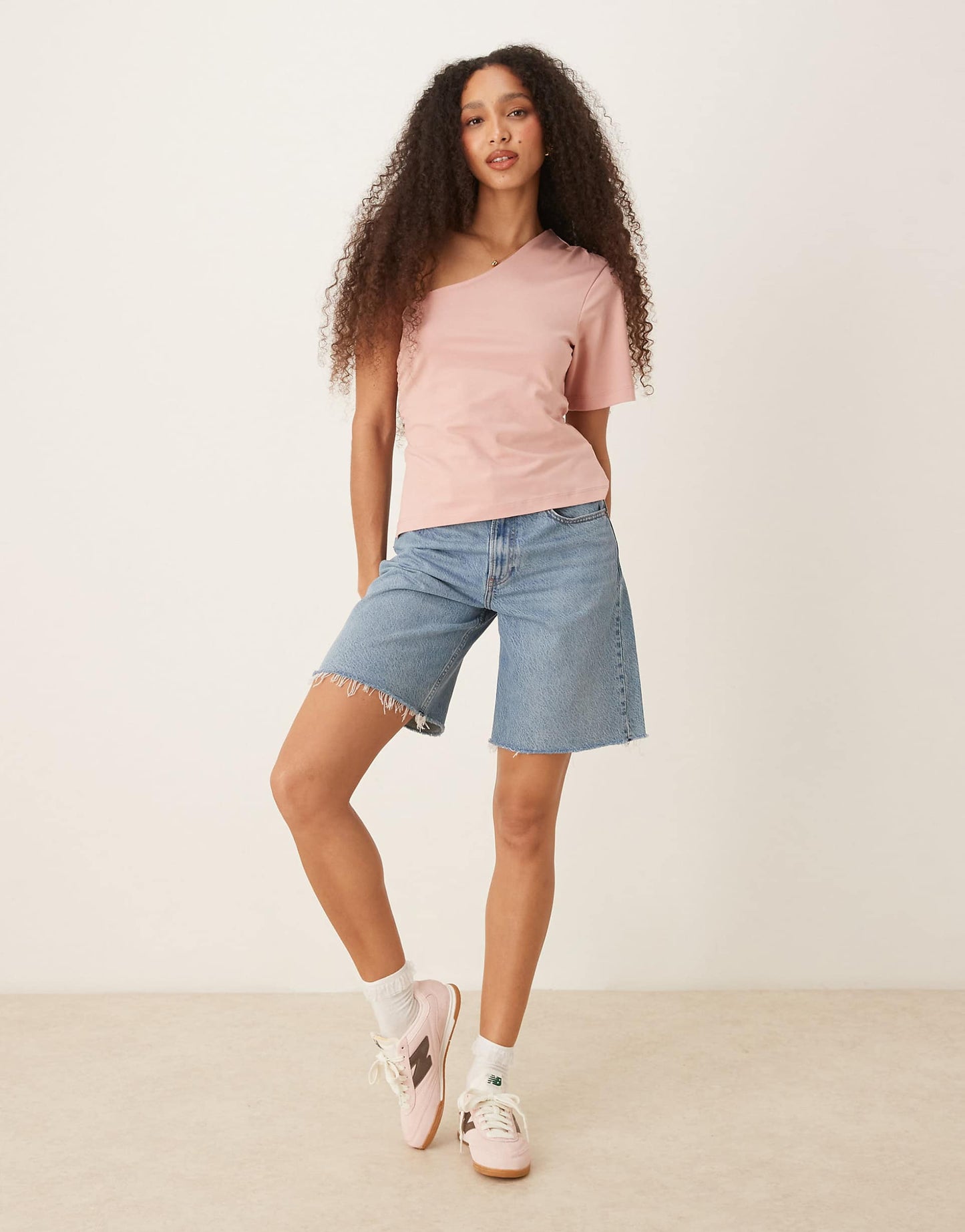 One Shoulder Ruched Waist Top