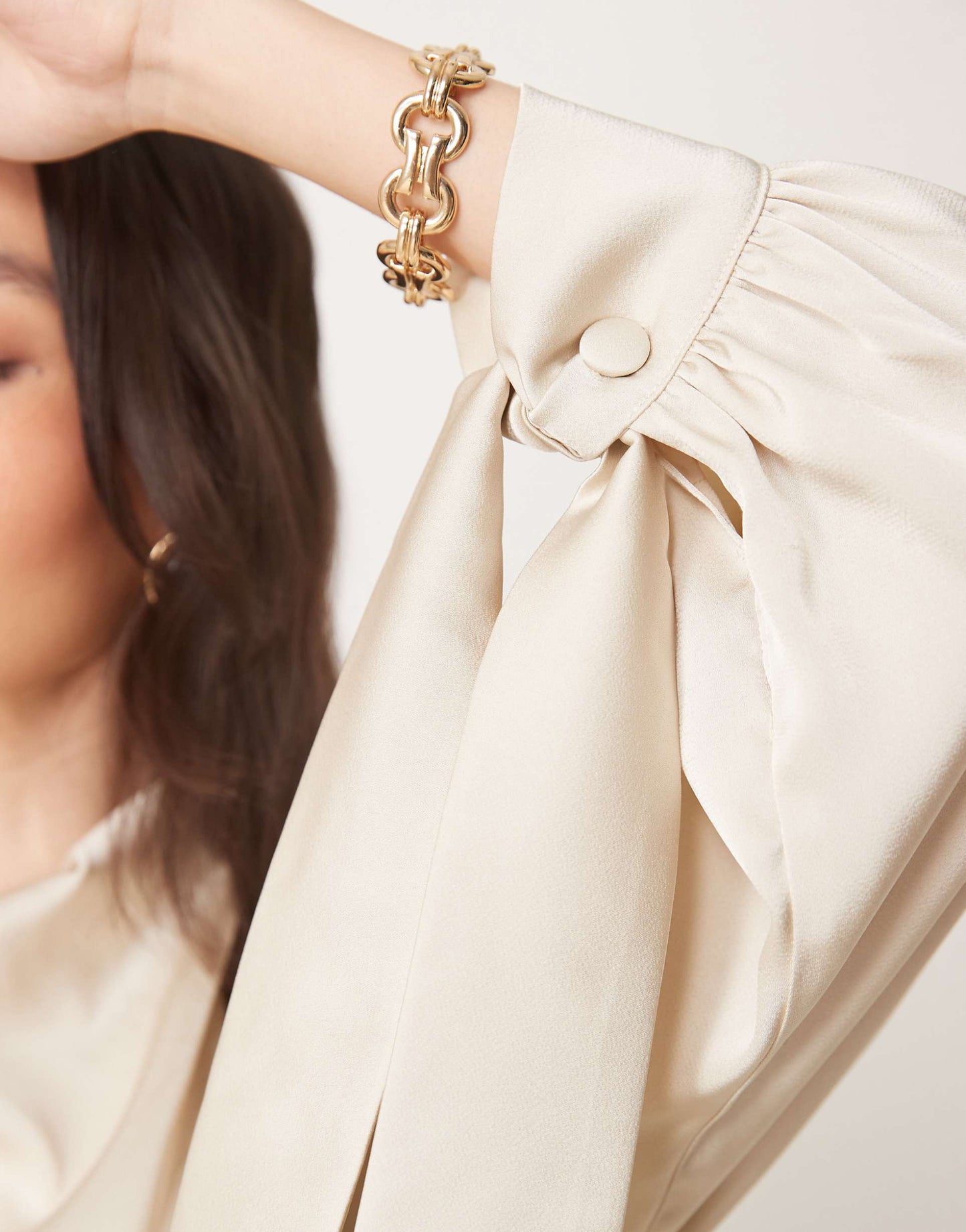 Blouson High Neck Maxi Dress