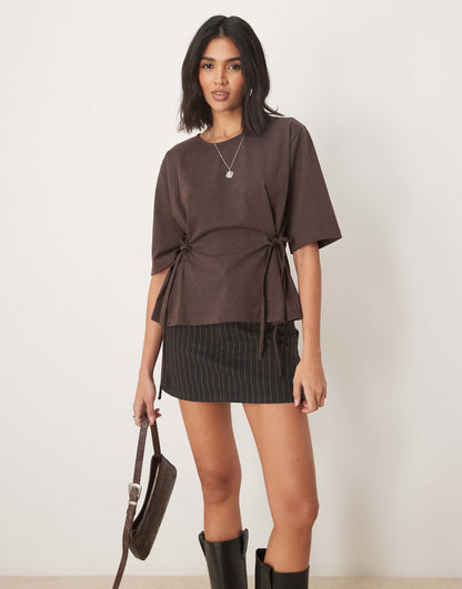 Oversized T Shirt With  Tie Detail