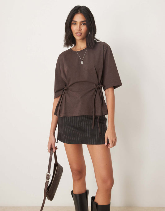 Oversized T Shirt With  Tie Detail